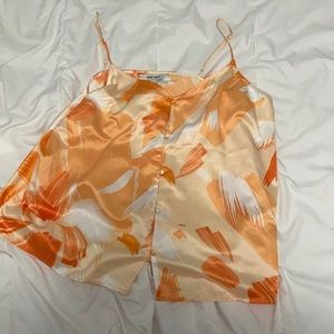 Orange Tank Top Blouse